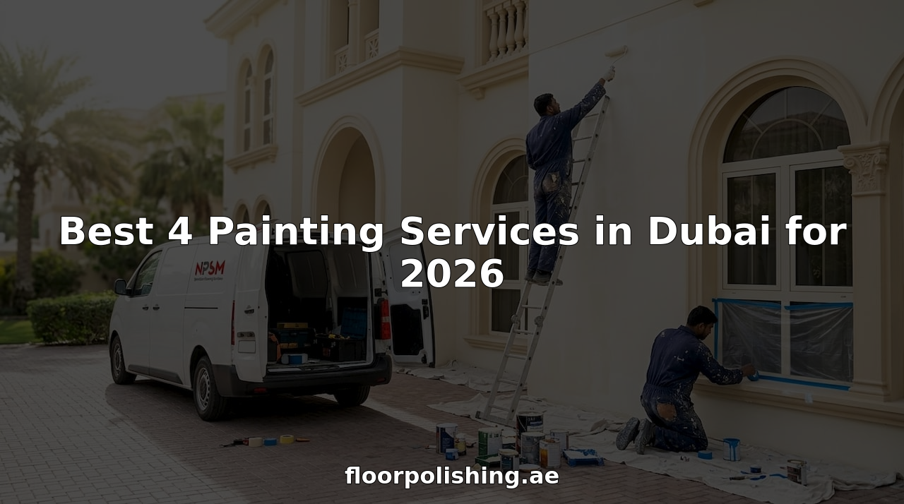Painters working on a Dubai villa exterior