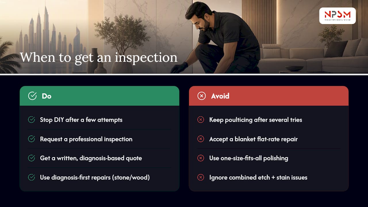 Get a professional marble inspection — overview diagram