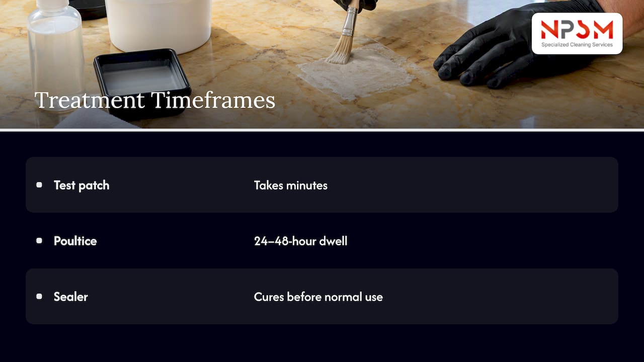 Comparison of marble treatment timeframes