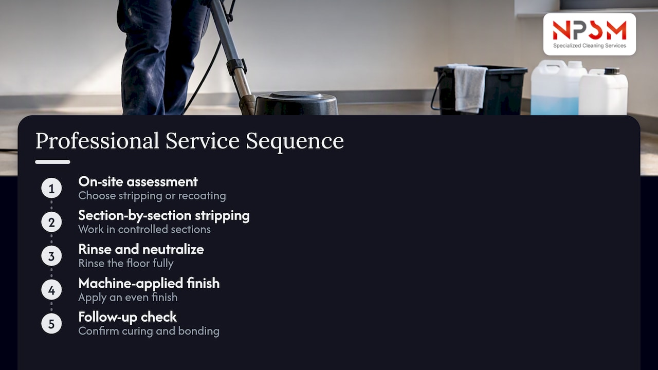 Five stages of professional vinyl floor care