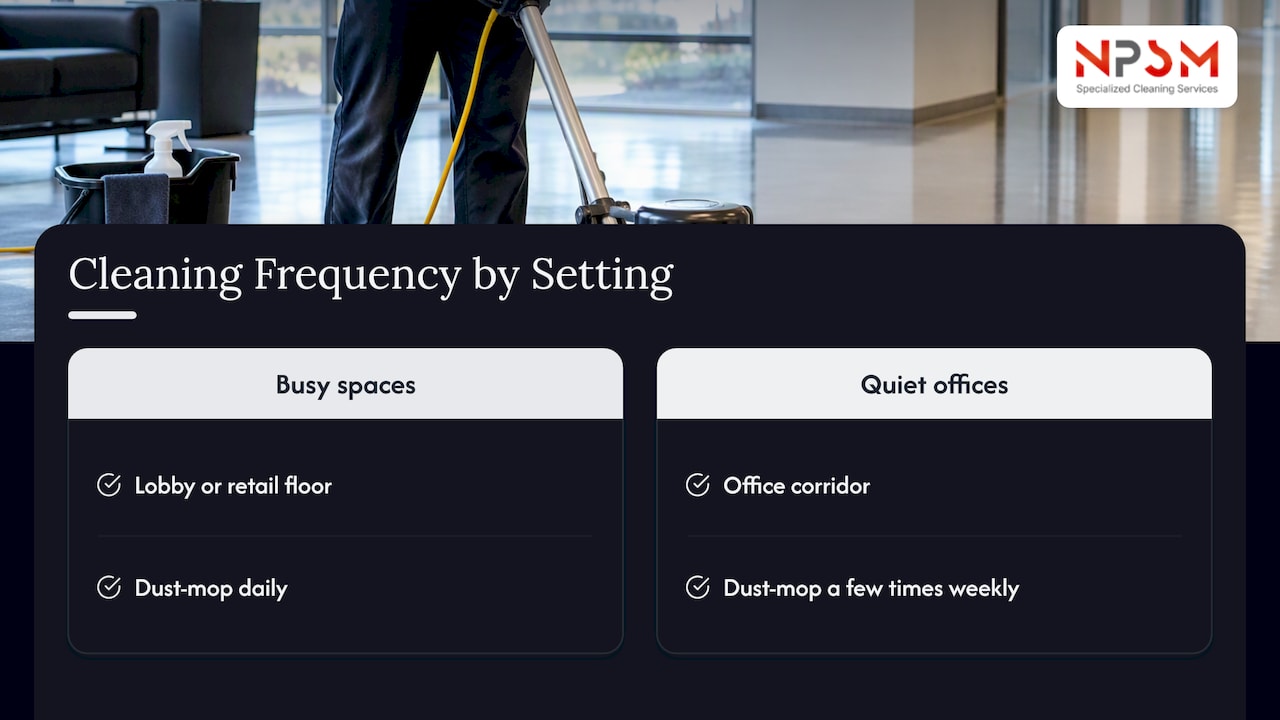 Post-restoration care in commercial settings — overview diagram